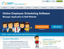 Tablet Screenshot of ezshift.com